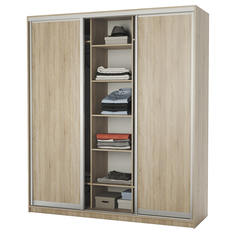 Шкаф-купе Шарм-Дизайн Премиум с полками и со штангами 240х60х220 Дуб Сонома