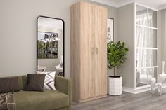 Шкаф FURNISTYLE Лайф 80х40х215 Дуб сонома