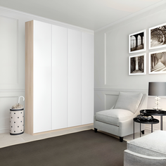 Шкаф распашной QualisMebel Марсель 2 1800х600х2100, Дуб Сонома/Белый