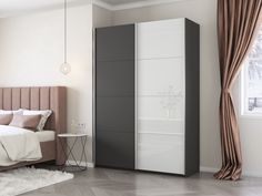Шкаф-купеЕ1 Прайм ДСП/Белый Глянец/доводчики 120х57х230, Серый диамант