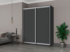 Шкаф-купеЕ1 Экспресс ДСП 180х60х240, Серый диамант