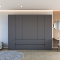 Шкаф распашной QualisMebel Лорд 2800х500х2400, Графит