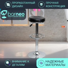 Барный стул со спинкой BarneoPro N-128 Camp черный стул эко-кожа стул лофт, основание хром