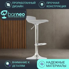 Барный стул лофт, BarneoPro N-264 сер пластик и эко-кожа, стул для кухони, основание хром
