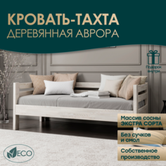 Кровать-тахта МиДа Трейд Аврора 140х180 из массива сосны, без покрытия, отшлифованная