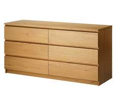 Комод QualisMebel Модерн 6 ящиков 120х70x45 см, старый орех