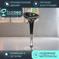 Барный стул BarneoPro лофт N-100 Bomba, стул кухонный черный пластик, основание хром