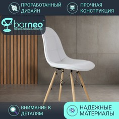 Стулья для кухни BarneoPro N-43 Pulsante 95216 Экокожа белый, комплект 1 шт