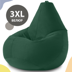 Кресло-мешок груша XXXL Стандарт, велюр, зеленый No Brand