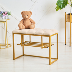 Банкетка для прихожей и спальни Jet mebel, модель loft70, золотой-бежевый