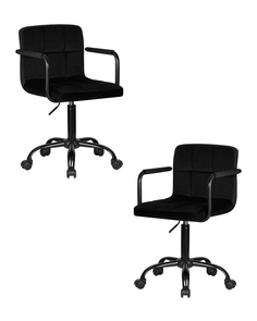 Компьютерное кресло для взрослых DOBRIN TERRY BLACK 2 шт черный велюр (MJ9-101)
