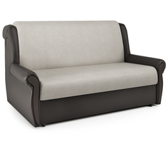 Диван-кровать Аккорд М 140 экокожа шоколад и шенилл беж Gamma