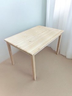 Стол обеденный из массива хвои 120х80х76 см No Brand