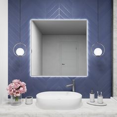 Зеркало с подсветкой настенное ONE MARKET 90х90 см 6000К Серебро