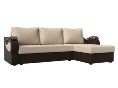 Угловой диван Лига Диванов Меркурий Лайт правый угол 230х141х90 см, бежевый\коричневый