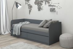 Кровать Хилтон 80х200, графит No Brand