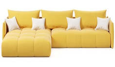 Угловой диван-кровать 4Home Лагуна, 226х155х80 см, Yellow, левый, Еврокнижка