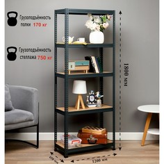 Стеллаж металлический SBL 1800х1200x450 5 полок ПРОМЕТ
