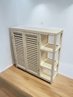 Комод из массива хвои ТП-482 120х40х122см бежевый No Brand