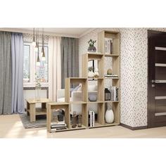 Стеллаж-перегородка с полками Кантри, 1600х296х2036, Дуб сонома No Brand