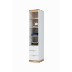 Пенал открытый с ящиками Юкки, 450х550х2200, Белый/Дуб делано No Brand