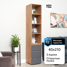 Стеллаж Нонтон Ирма, дуб крафт золото/серый графит
