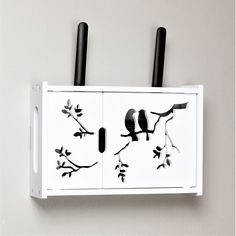 Полка настенная ABC Decor для роутера Wi-Fi Птички, белый, 32х7х21 см