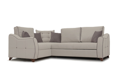 Диван угловой дельфин Френсис светло-бежевый / коричневый НОНТОН