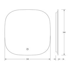 Зеркало Defesto Opti Led 12W Нейтральный свет 50 х 50 см