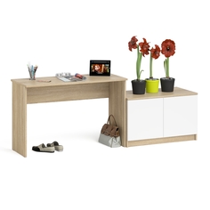 Стол письменный СВК Мори 1200 с тумбой с дверками дуб сонома/белый