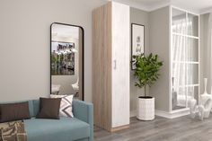 Шкаф FURNISTYLE Лайф 40х60х215 Дуб сонома/Северное дерево