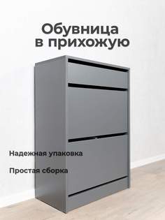 Обувница закрытая в прихожую с ящиком Творец О-5, 61х32х88 см, базальт/графит
