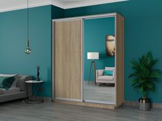 Шкаф-купеЕ1 Экспресс ДСП/Зеркало 180х60х220, Сонома