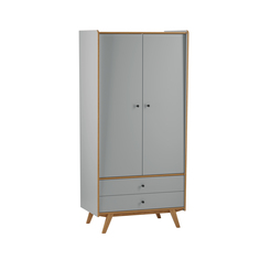 Шкаф Дом мебели из сосны Винтаж, серый лак/браун, 100x65x210 см