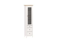 Шкаф с витриной ГУД ЛАКК Сага, 50х41х215 см, белый/ясень