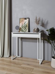 Туалетный столик консоль белый/белый KM Loft