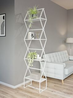 Стеллаж Ромбо стS белый/белый KM Loft