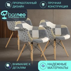 Стулья для кухни BarneoPro N-14 Patchwork 95234V3 рогожка трехцветный, комплект 3 шт