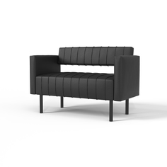 Диван SALON TRON, RAIN 116х54х82 см, экокожа черный