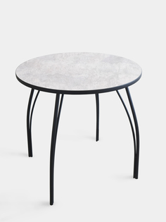 Стол обеденный Laksi Классик круглый черный/цемент