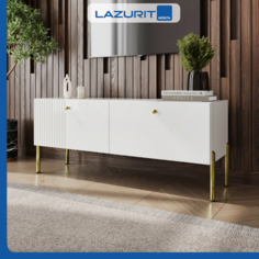 Тумба под ТВ Lazurit Opulentia на ножках до 50 дюймов 115х36х45 белый Лазурит
