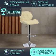 Барный стул BarneoPro N-85 Diamond беж экокожа, стул для кухни крутящийся, основание хром