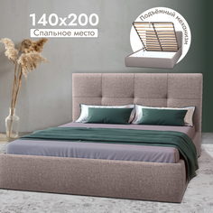 Двуспальная кровать AMI MEBEL Палермо 140х200 с подъемным механизмом, с ящиком, серый