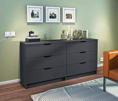 Комод СТОЛПЛИТ Бруклин СБ-3252/1 с 6-ю ящиками, серый, 156*75*39 см.