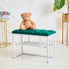 Банкетка для прихожей и спальни Jet mebel, модель loft70, белый-зеленый