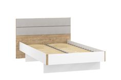 Кровать Сильва Морти НМ 041.20 Белый, Велюр Ультра смог, Серый, Дуб бунратти Silva