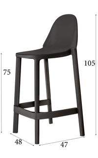 Стул барный Scab Design Piu, черный