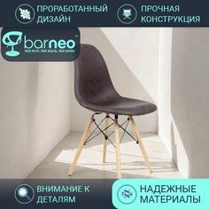 Стулья для кухни BarneoPro N-12 Patchwork 95969 нубук темно-коричневый, комплект 1 шт