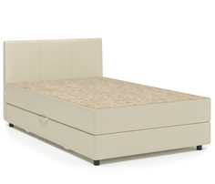 Кровать Классика 100 бежевая замша и экокожа беж Gamma