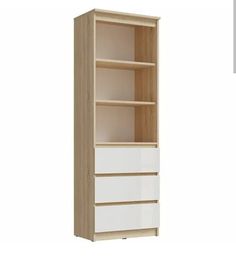 МИФ "Челси" Стеллаж (Ш) / Белый глянец холодный / Дуб сонома